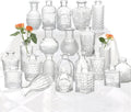 Glass Bud Vase Set of 22 - Rustic Clear Mini Vases for Tables