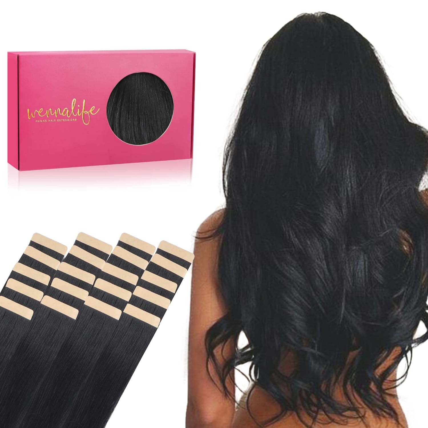 WENNALIFE Tape in Hair Extensions for Natural Look and Feel