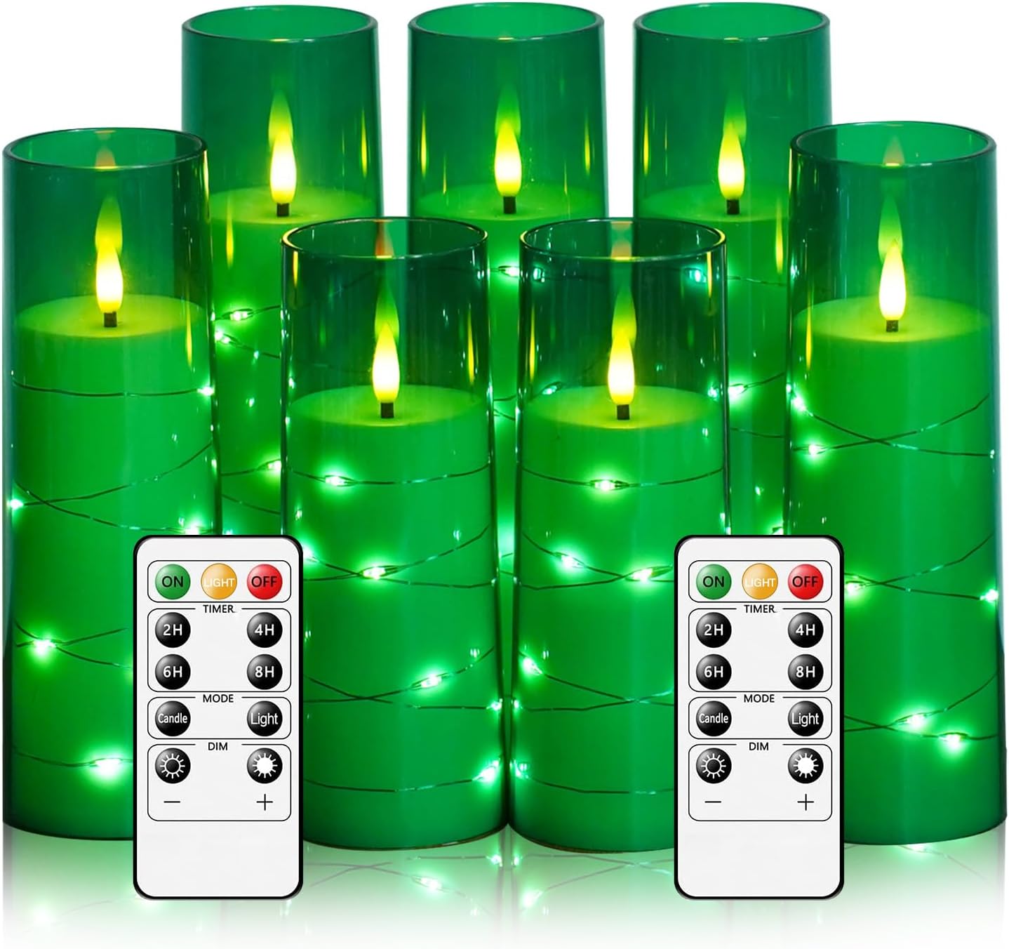 Flameless Candles with Embedded Star String for Home Decor