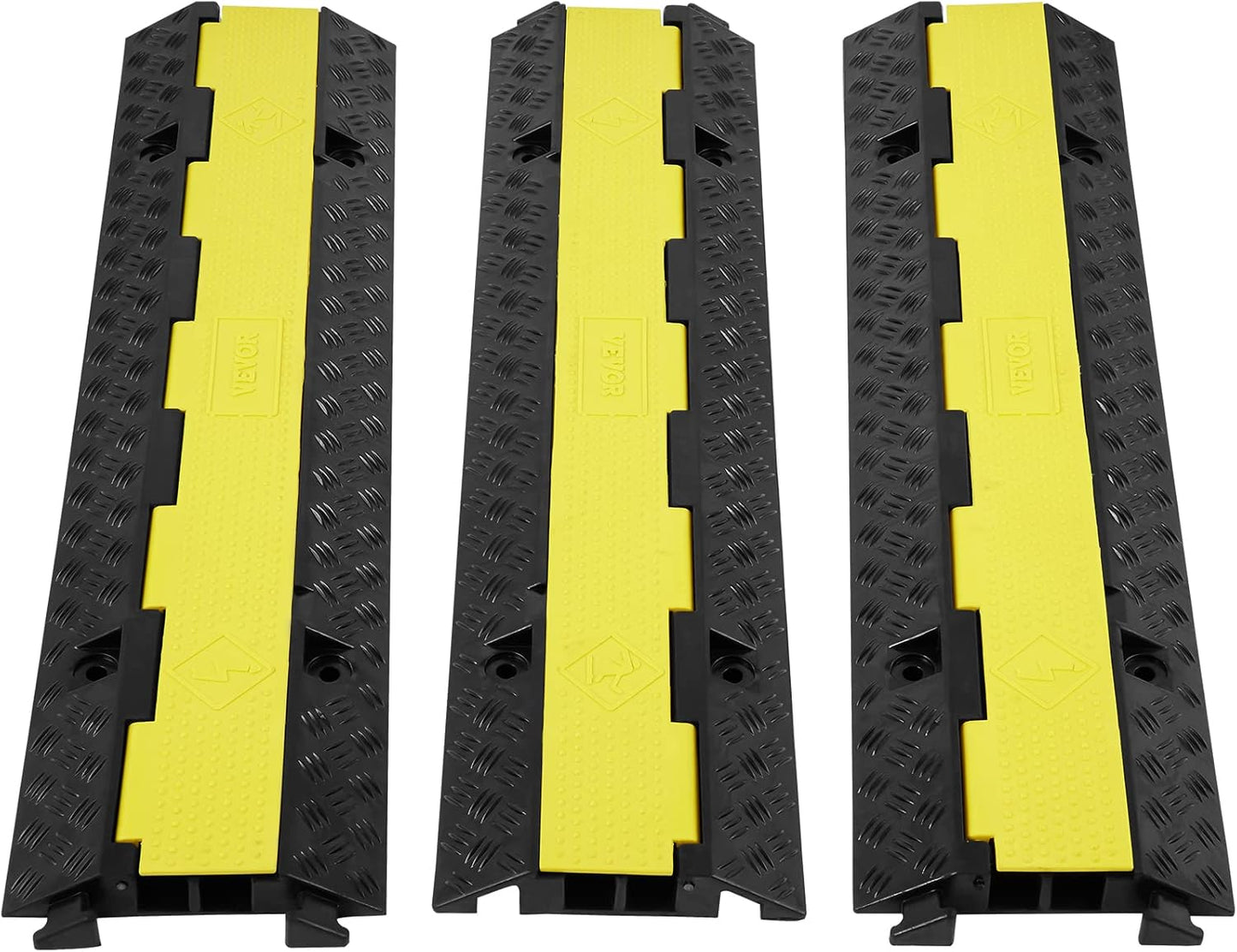 VEVOR 3 PCs Heavy Duty Rubber Cable Protector Ramp for Driveway