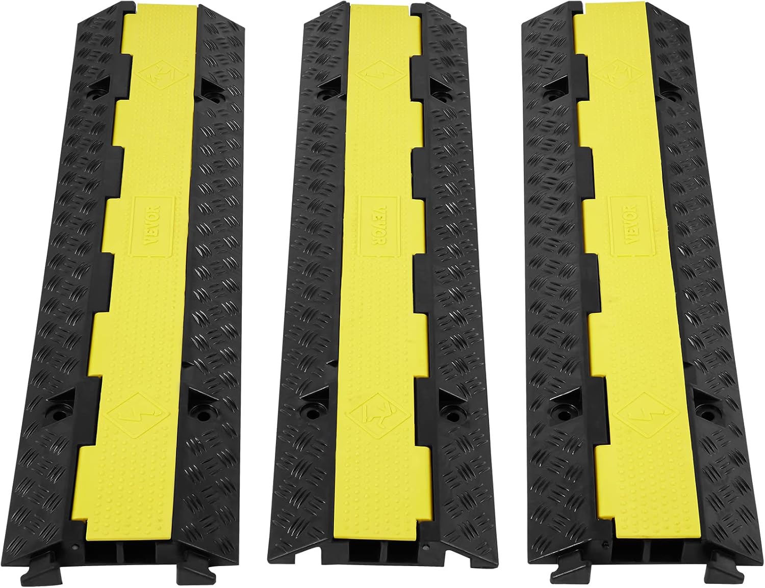 VEVOR 3 PCs Heavy Duty Rubber Cable Protector Ramp for Driveway