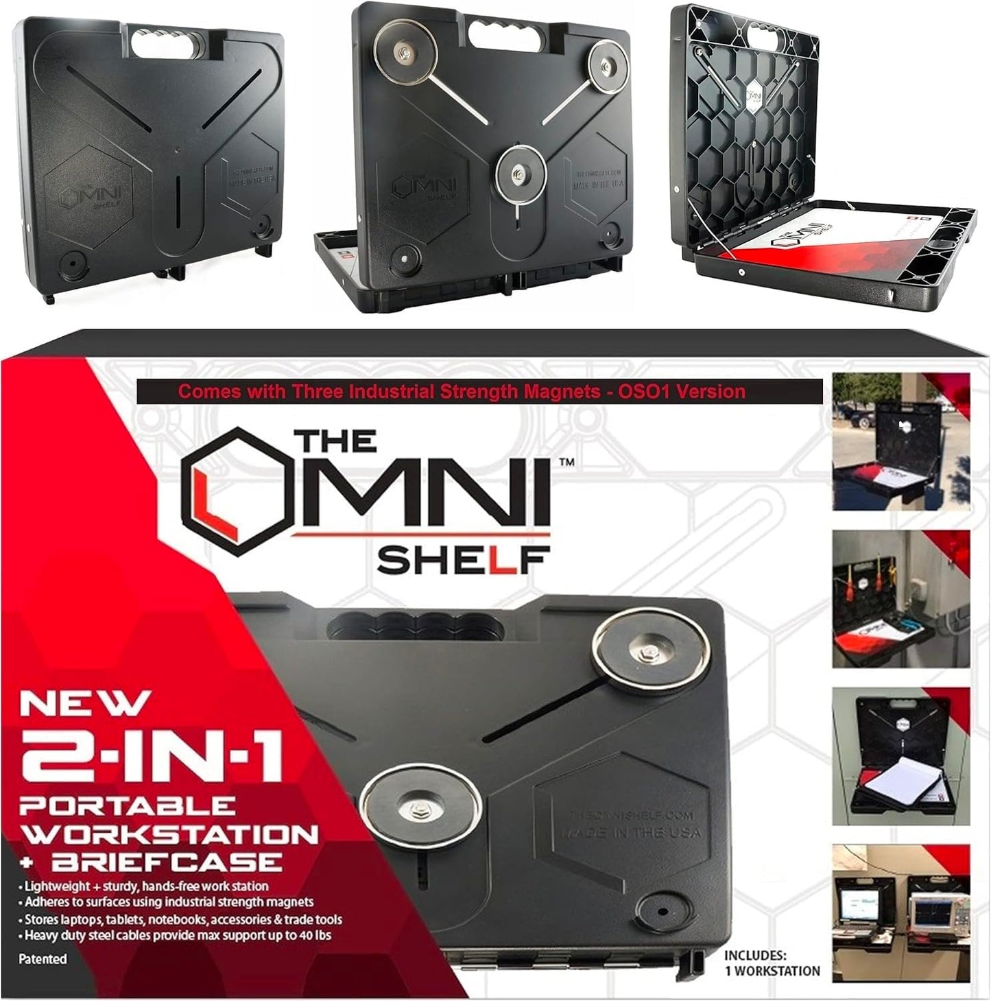 OmniShelf Portable Workstation: Magnetic Laptop Stand & Toolbox