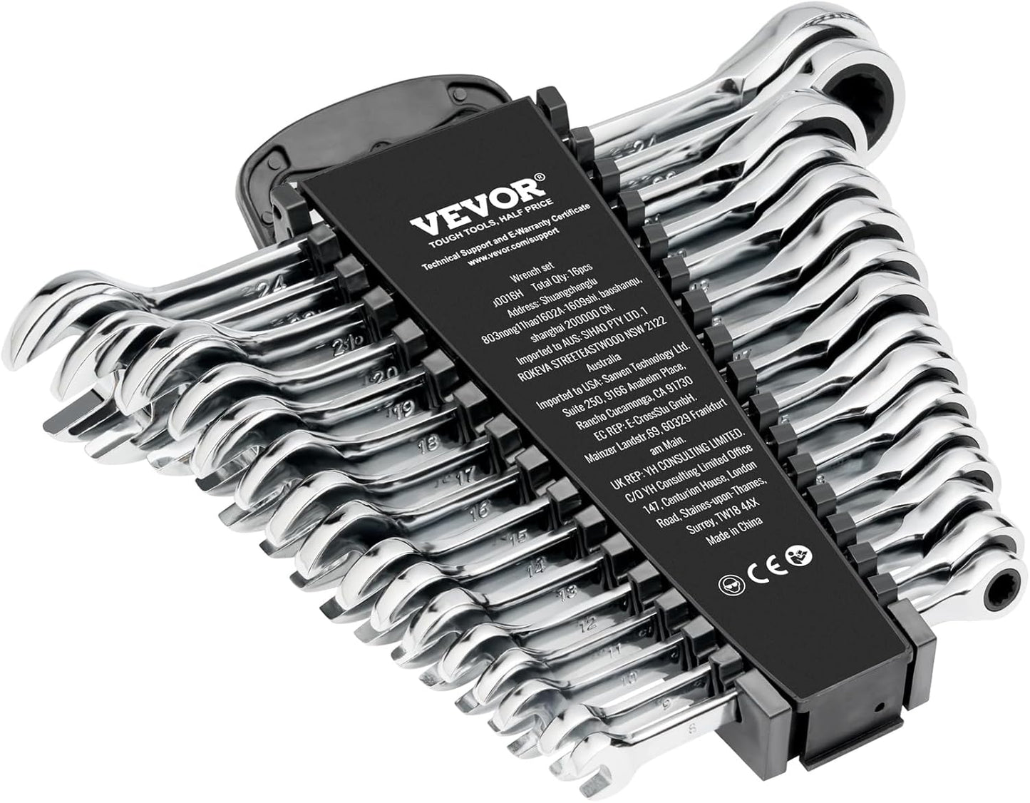 VEVOR 16-Piece Ratcheting Wrench Set for Garage and Auto Repairs