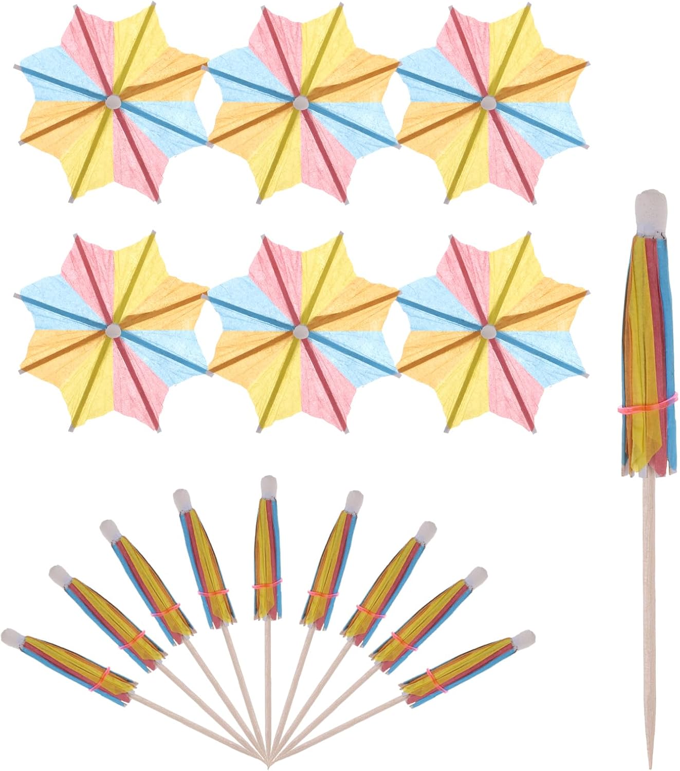 Colorful Mini Umbrella Picks for Cocktail Fun