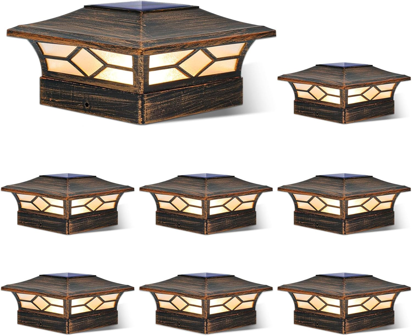 Solar Post Cap Lights Outdoor 8pack for Deck and Fence Use