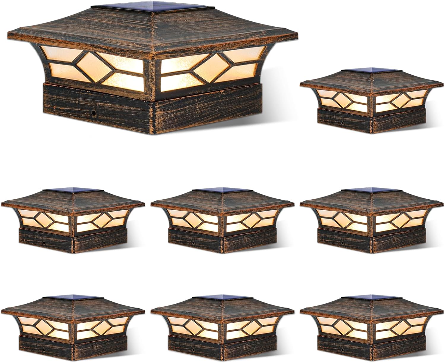 Solar Post Cap Lights Outdoor 8pack for Deck and Fence Use