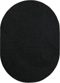 Ambiant Pet Friendly Solid Color Area Rug Black 3 ft x 5 ft Oval