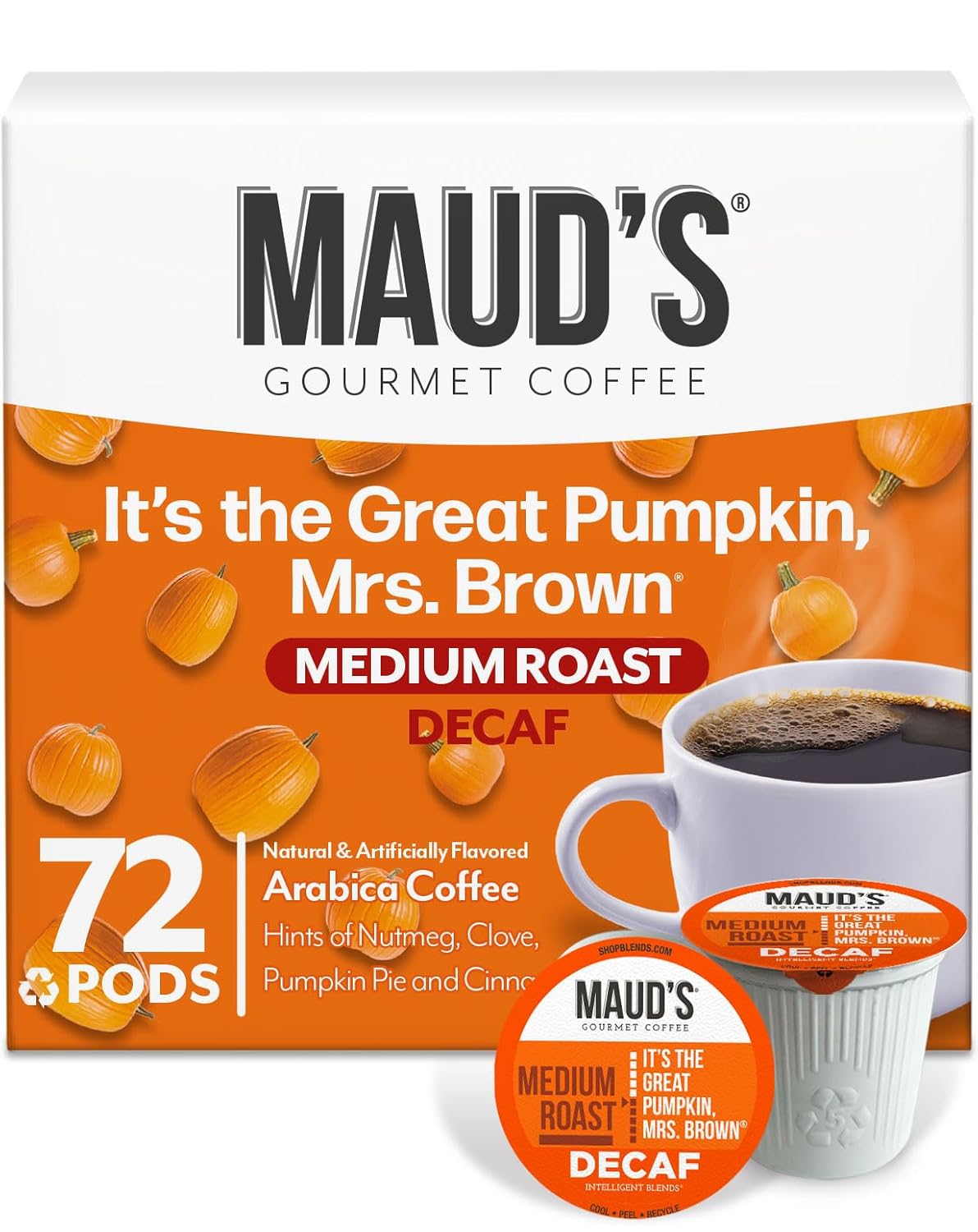 Maud's Decaf Pumpkin Spice Coffee Pods for Cozy Moments