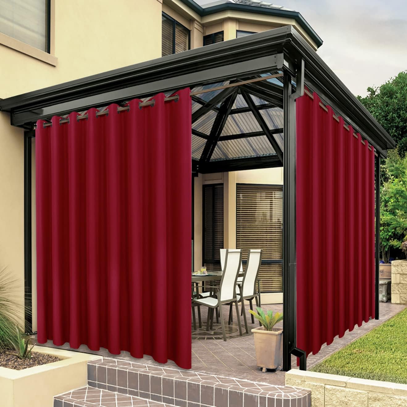 BONZER Outdoor Curtains for Patio Waterproof Privacy Extra Wide
