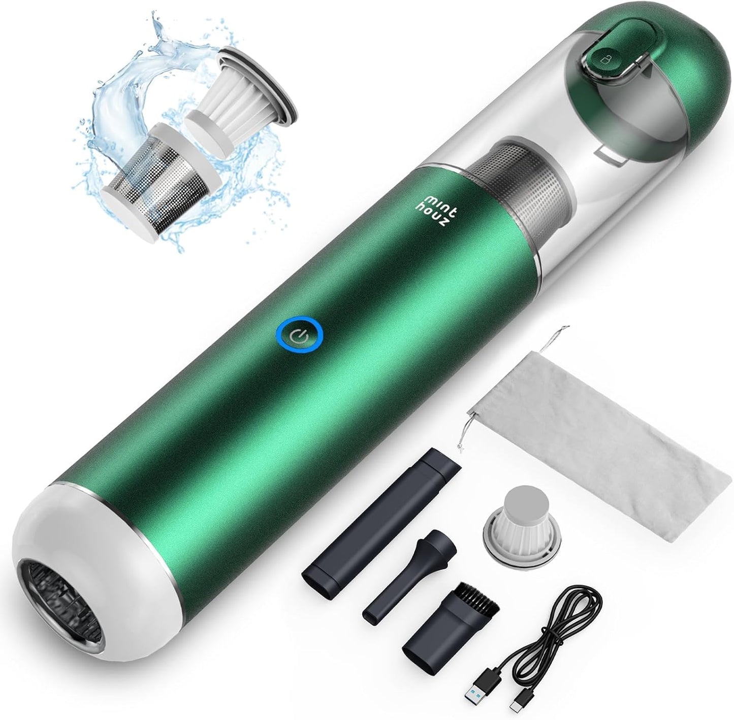 Powerful 17000Pa Car Vacuum - Portable & Lightweight