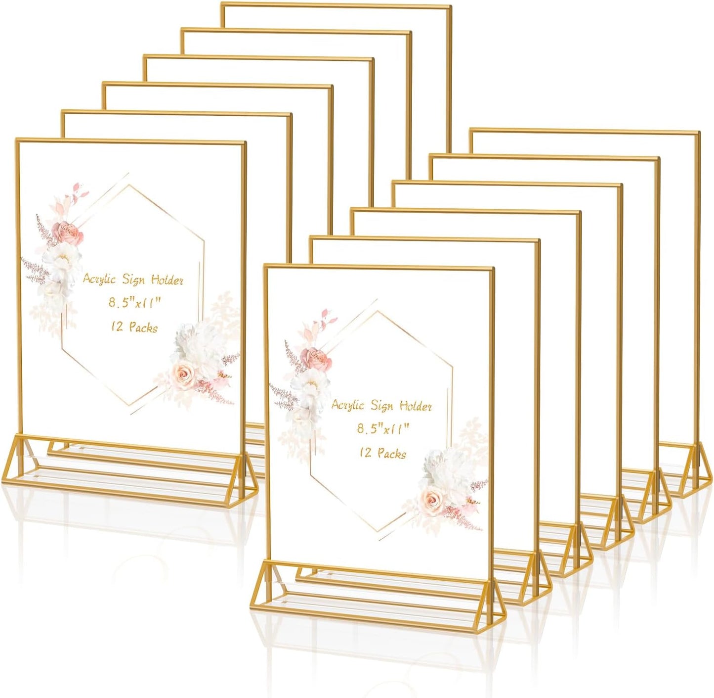 KILY-WILY Gold Frames Clear Acrylic Sign Holder 8.5X11
