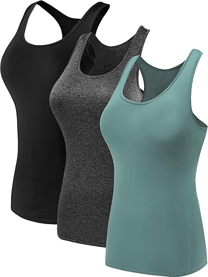 NELEUS Women's 3 Pack Compression Base Layer Tank Tops