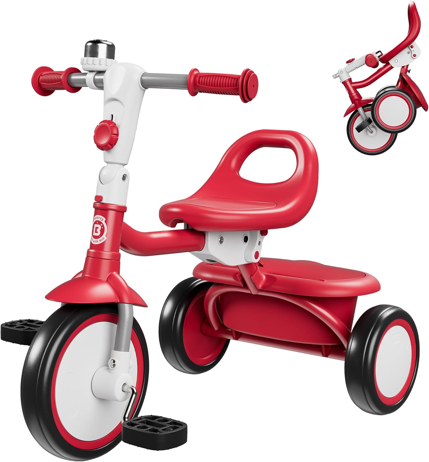besrey Toddler Tricycle with Bell for Kids Age 18 Months to 5 Years