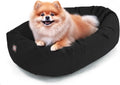 24 in Suede Orthopedic Donut Dog Bed - Calming Memory Foam