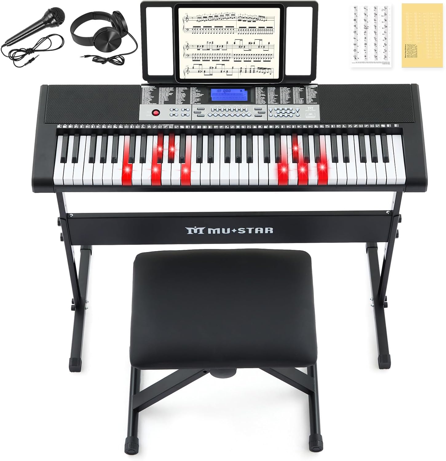 61 Key Light-Up Piano Keyboard for Beginners with Complete Set