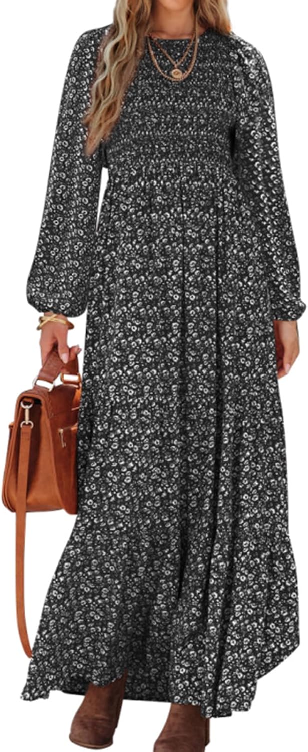 PRETTYGARDEN Women's Floral Maxi Dress for Casual Elegance