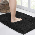 Walensee Large Bathroom Rug 72x24 in Black - Plush Chenille Bath Mat
