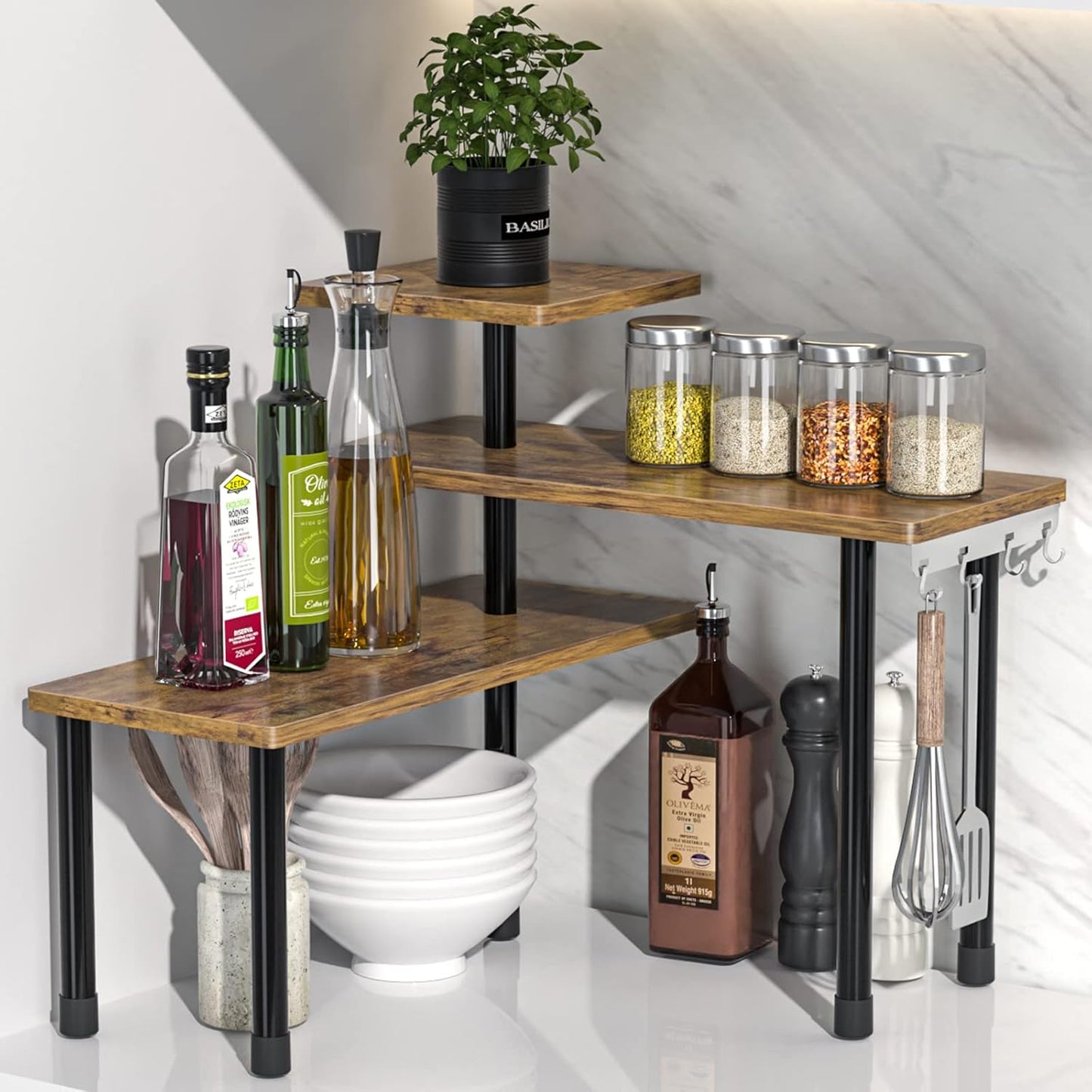 JayRex 3-Tier Moveable Corner Shelf - Perfect Organization!