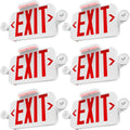 Sunco Red LED Exit Sign with Emergency Lights - Bright Backup