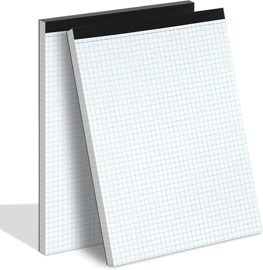 WINKIO Graph Paper Notebook 8.5x11 - Sturdy Cardboard Backing - Ideal for School & Office - 2 Packs