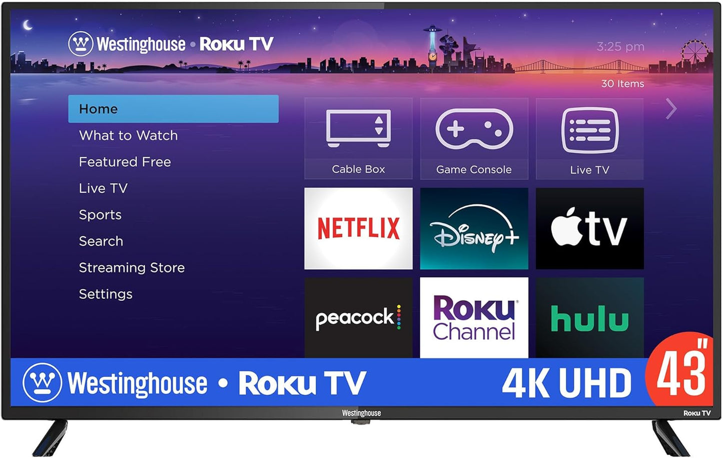 Westinghouse 43 Smart TV - 4K UHD with Wi-Fi & Voice Control