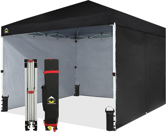 CROWN SHADES 10X10 Instant Canopy with 4 Sidewalls - Black