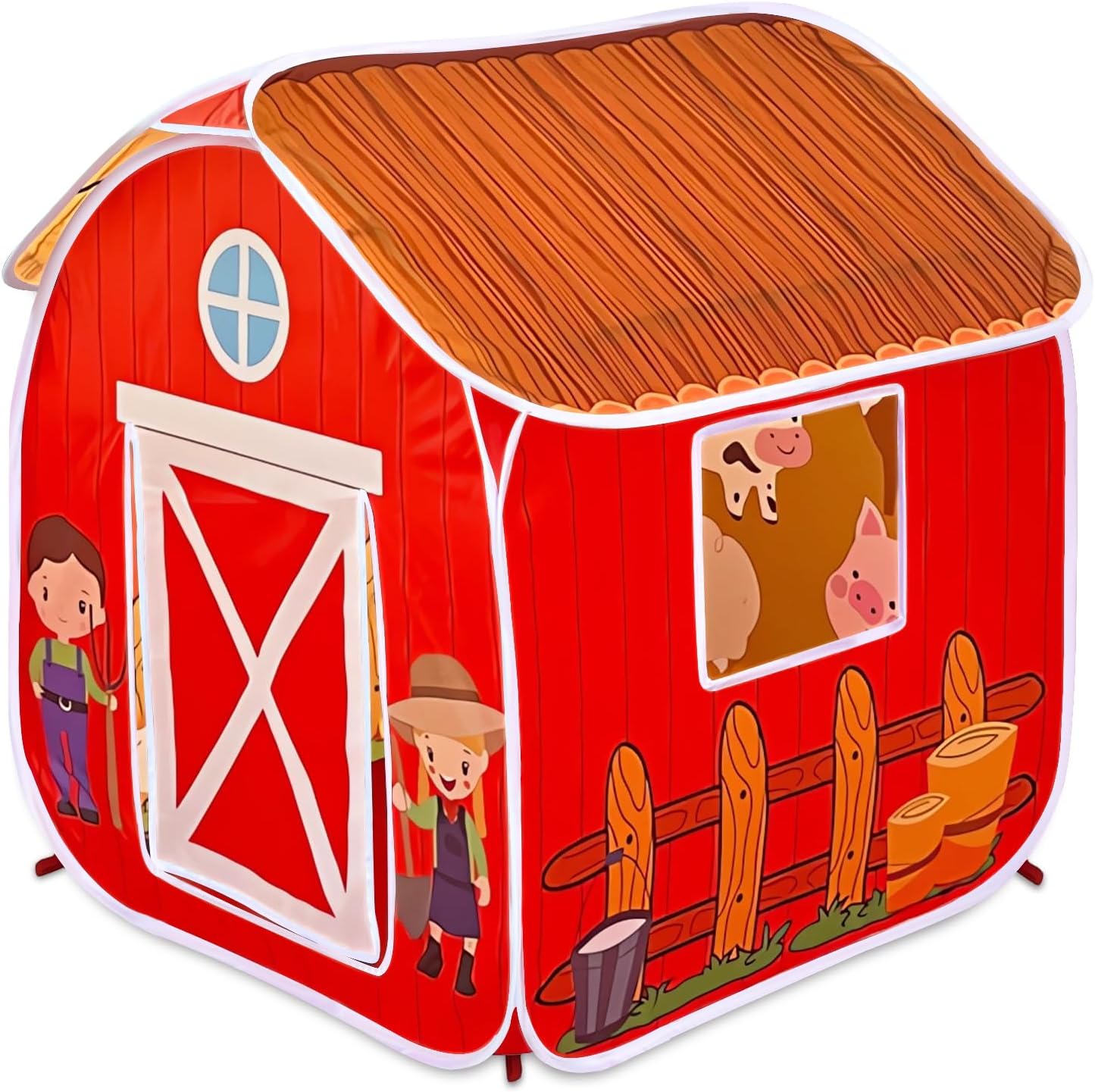 Portable Pop Up Barn Play Tent for Kids