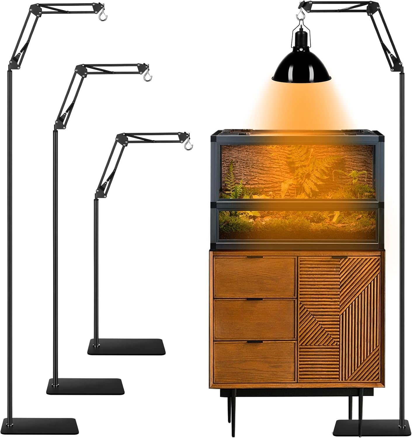 DXOPHIEX Heat Lamp Stand for Reptiles with Adjustable Height