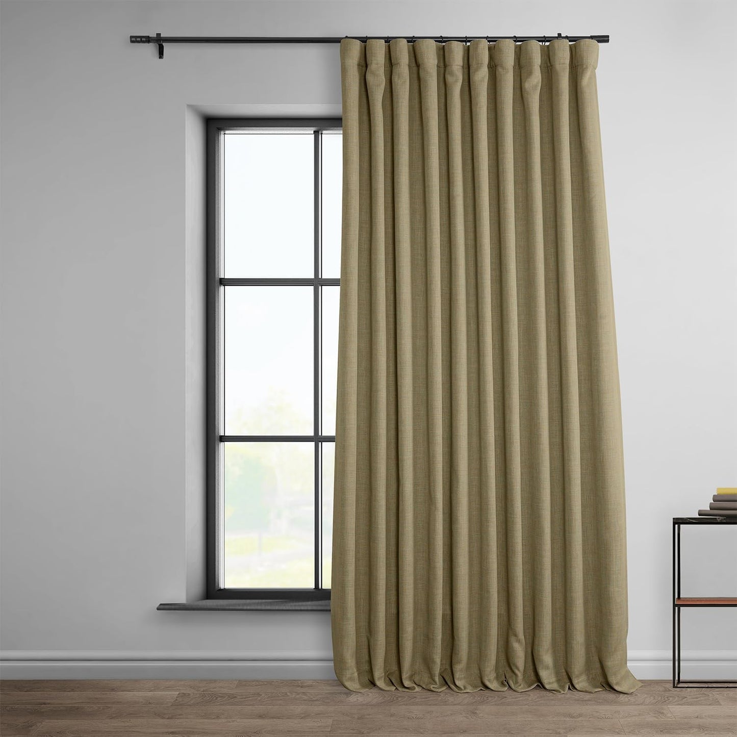Faux Linen Curtains for Living Room - Room Darkening Drapes