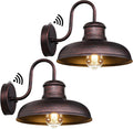 Dusk to Dawn Outdoor Wall Lights 2-Pack - Weatherproof Gooseneck Barn