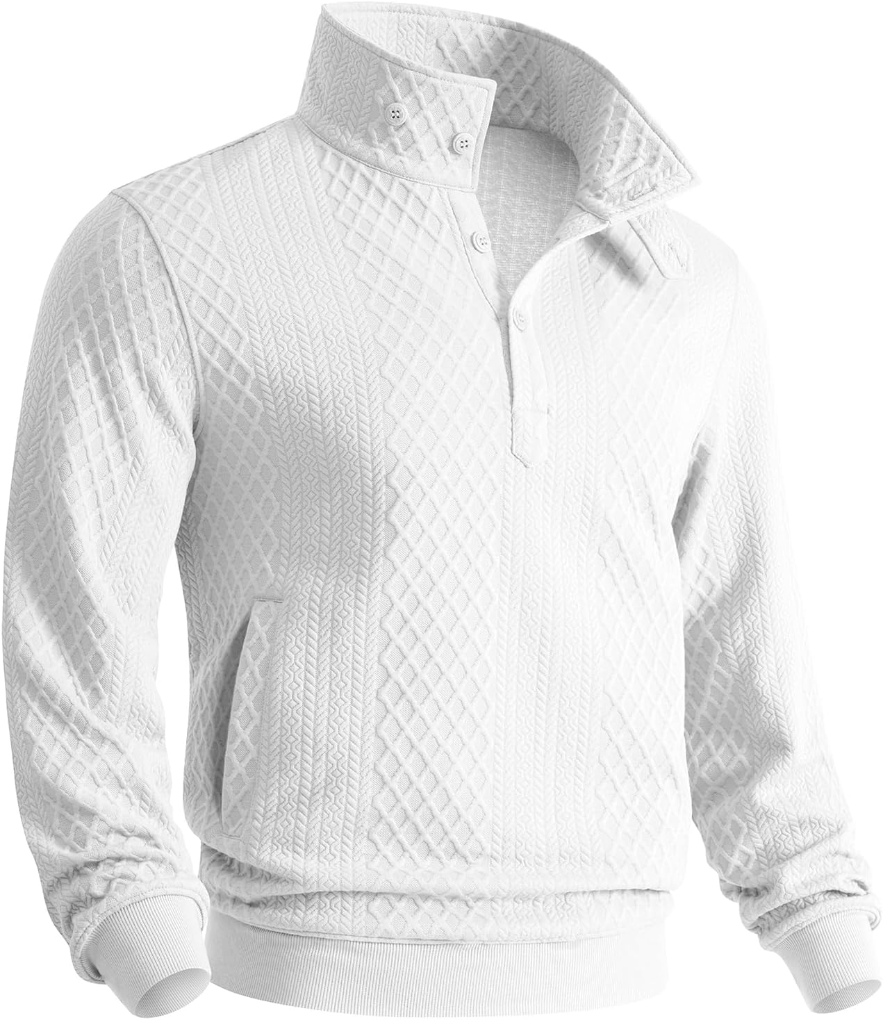 CANGHPGIN Sweatshirts for Men with Pockets and Stand Collar