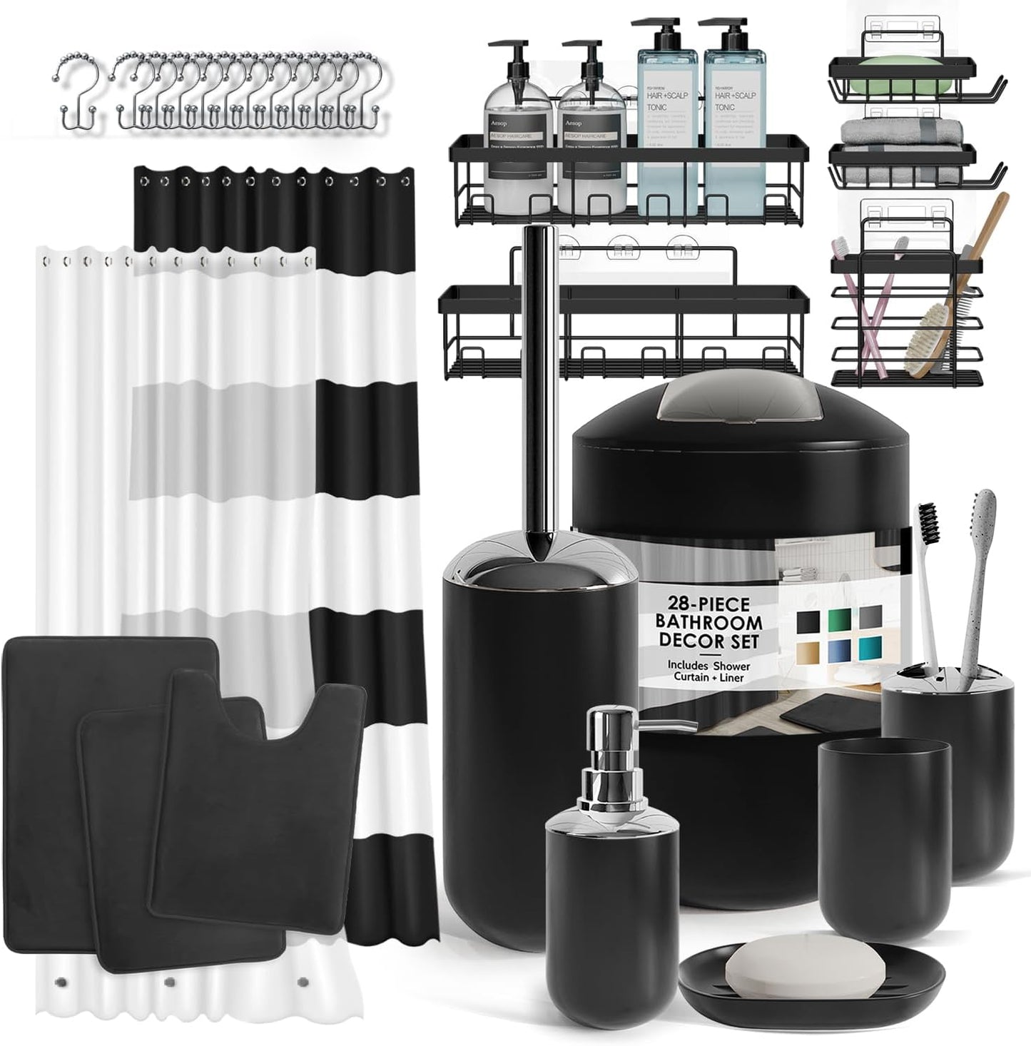 Clara Clark 28PC Bathroom Accessories Set for Stylish Decor