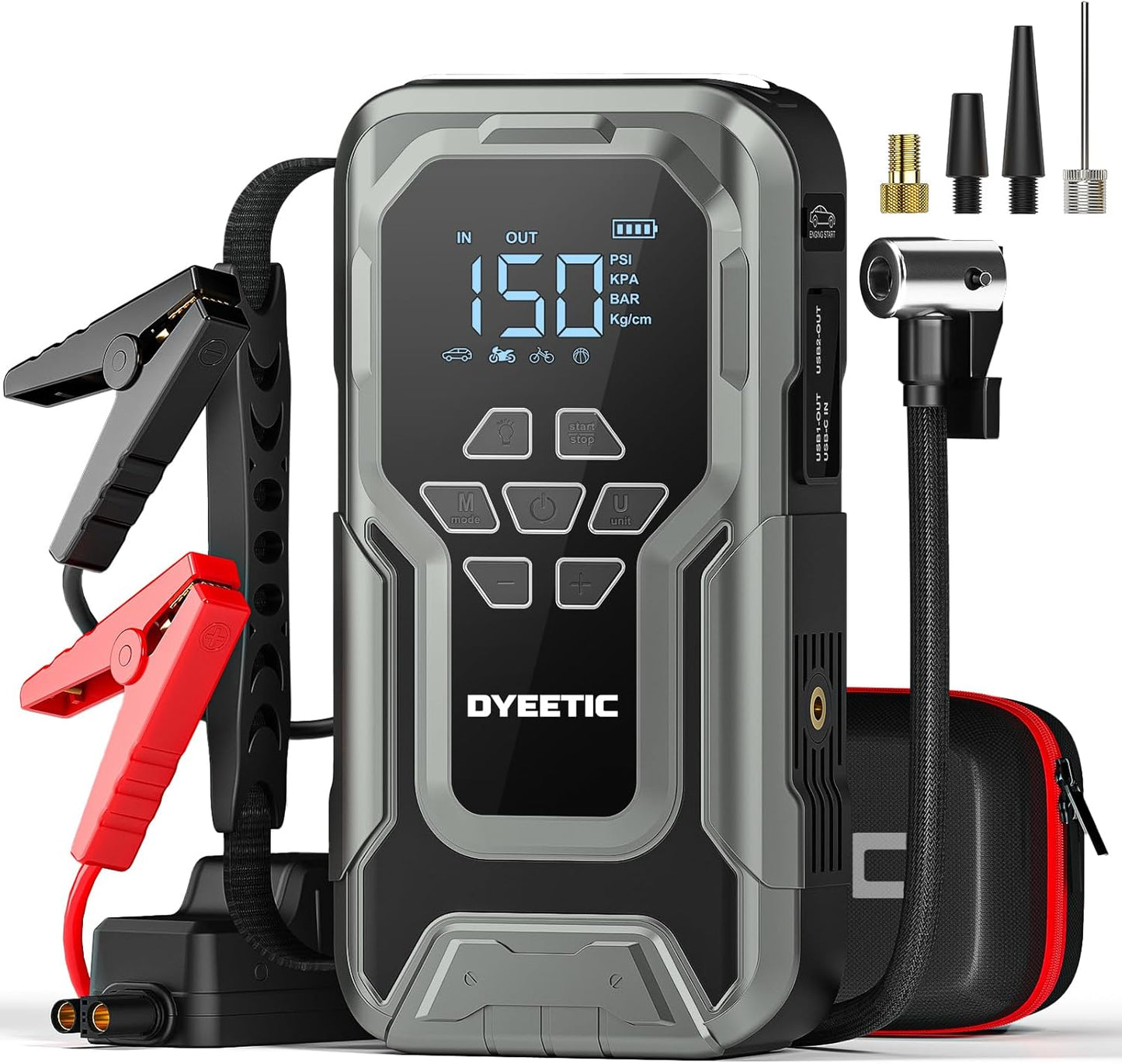 Ultimate Car Power Kit: Jump Start & Inflate Anytime