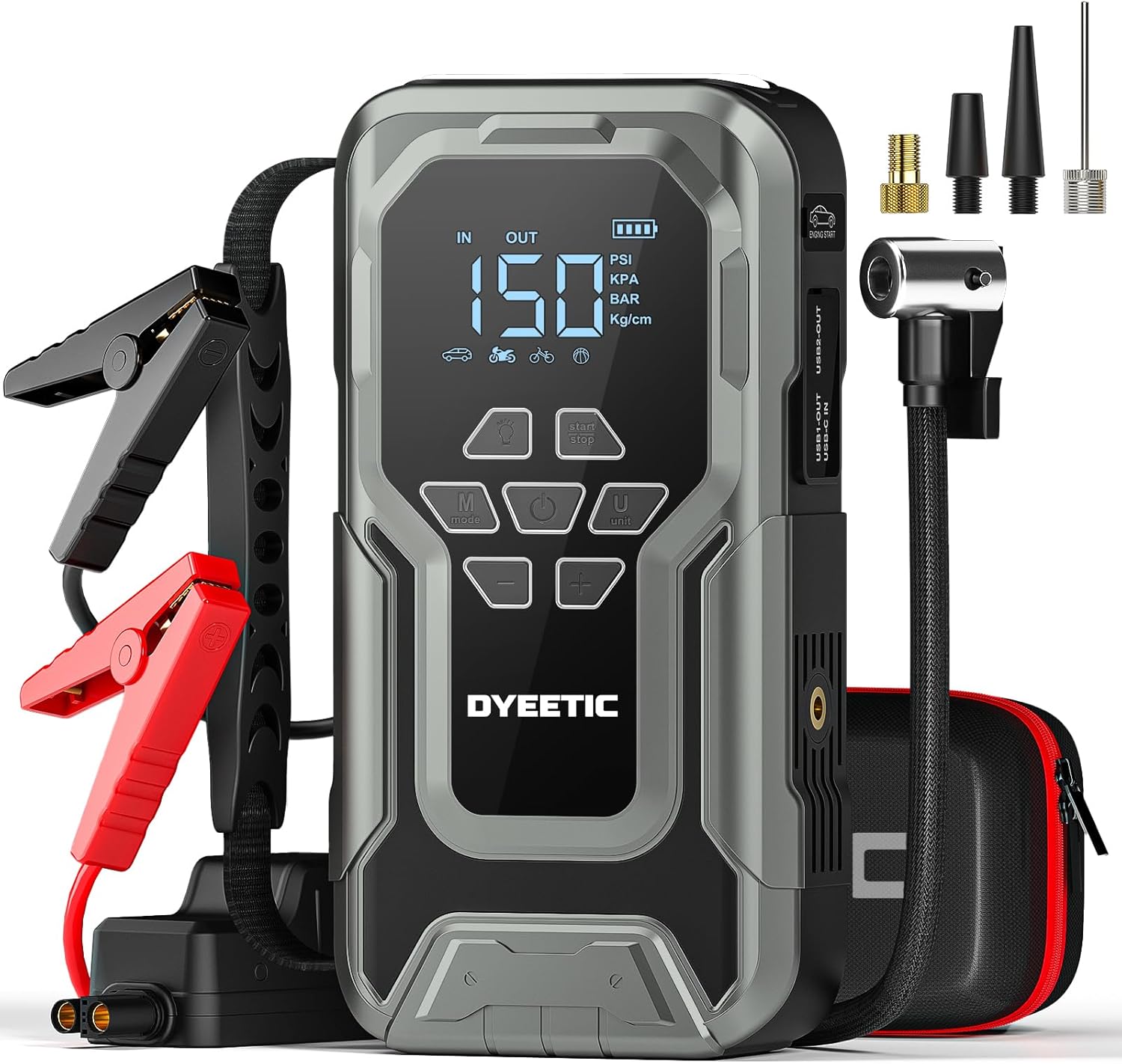 Ultimate Car Power Kit: Jump Start & Inflate Anytime