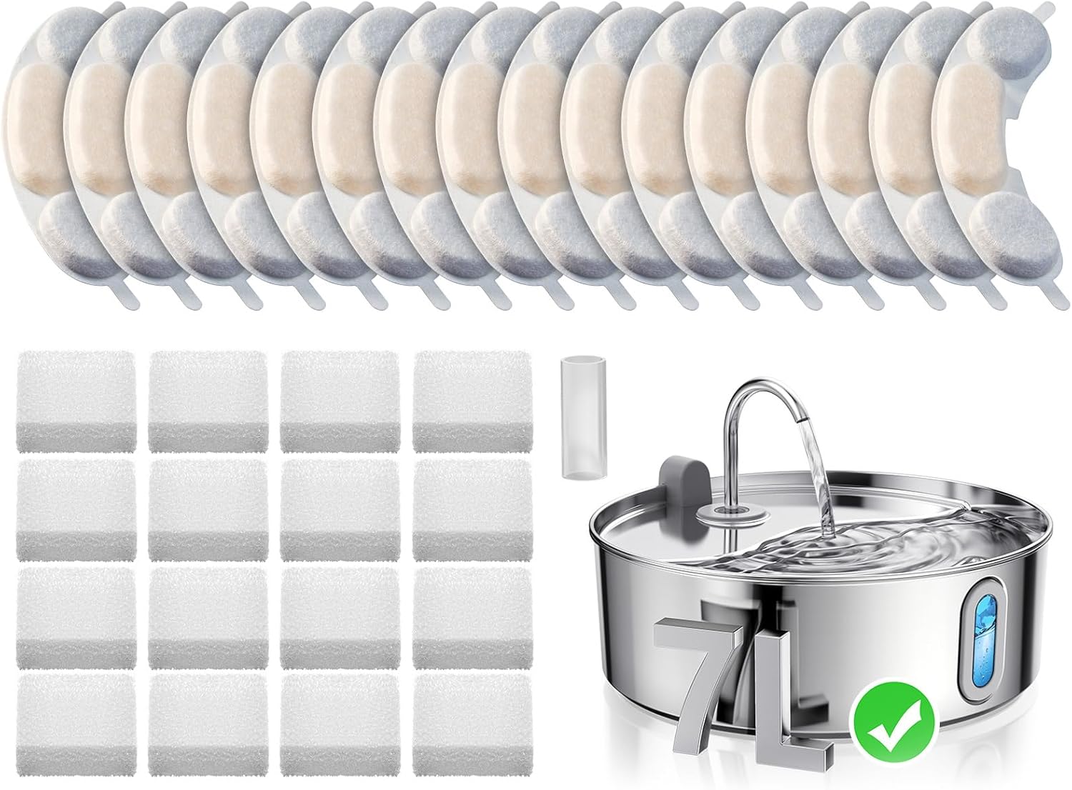 Official 16 Packs Dog Water Filter Replacement for Smartoo Fountain