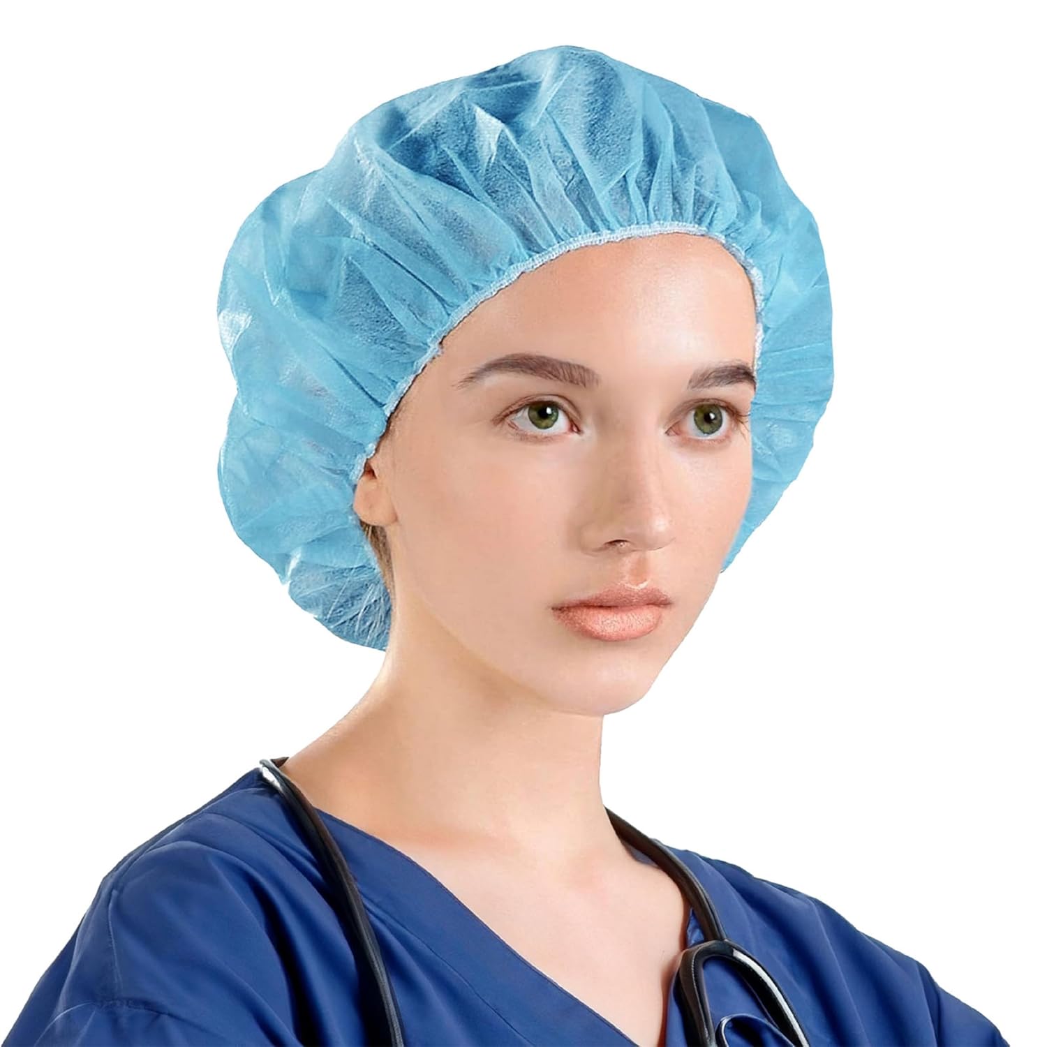 150 Pcs Disposable Bouffant Caps for Food Service & Spa Use