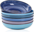 Selamica Ceramic Pasta Bowls Set 34 OZ - Large Gradient Blue