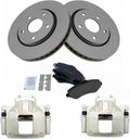 TRQ Front Ceramic Brake Pad, Coated Rotor & Caliper Kit - Direct Fit