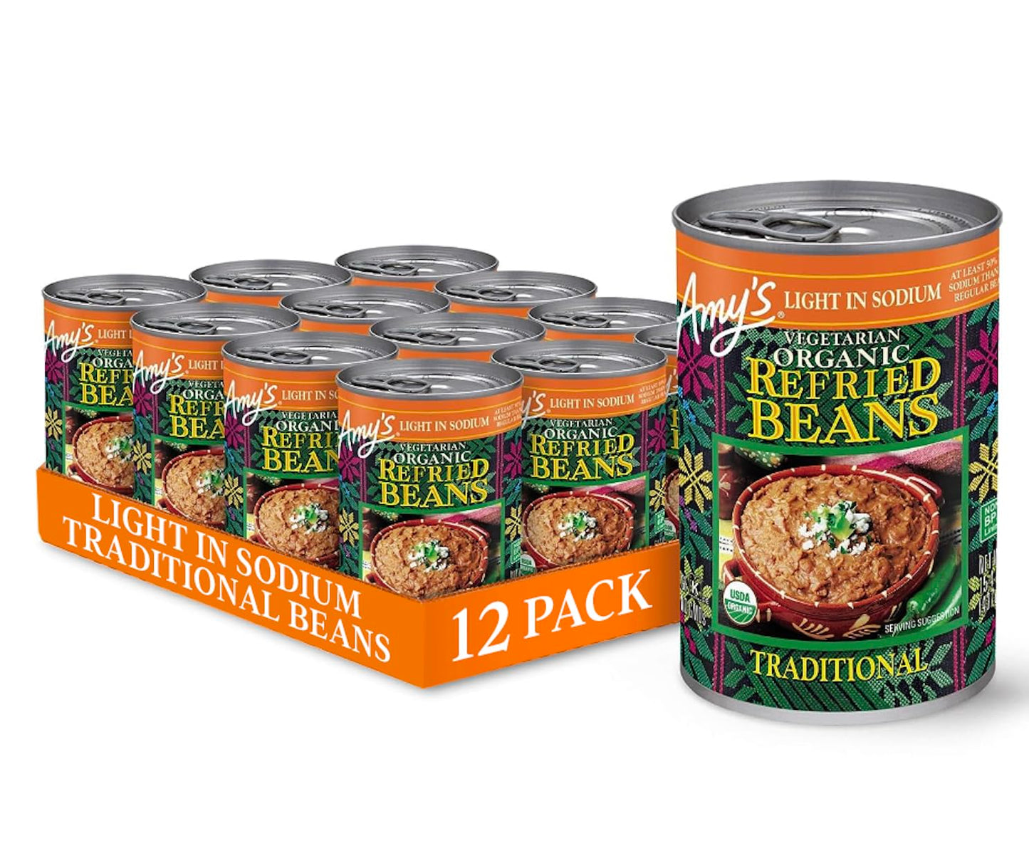 Amy's Organic Refried Beans Light in Sodium - Vegan Delight