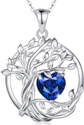 Tree of life Birthstone Necklace Sterling Silver for Her - Gift