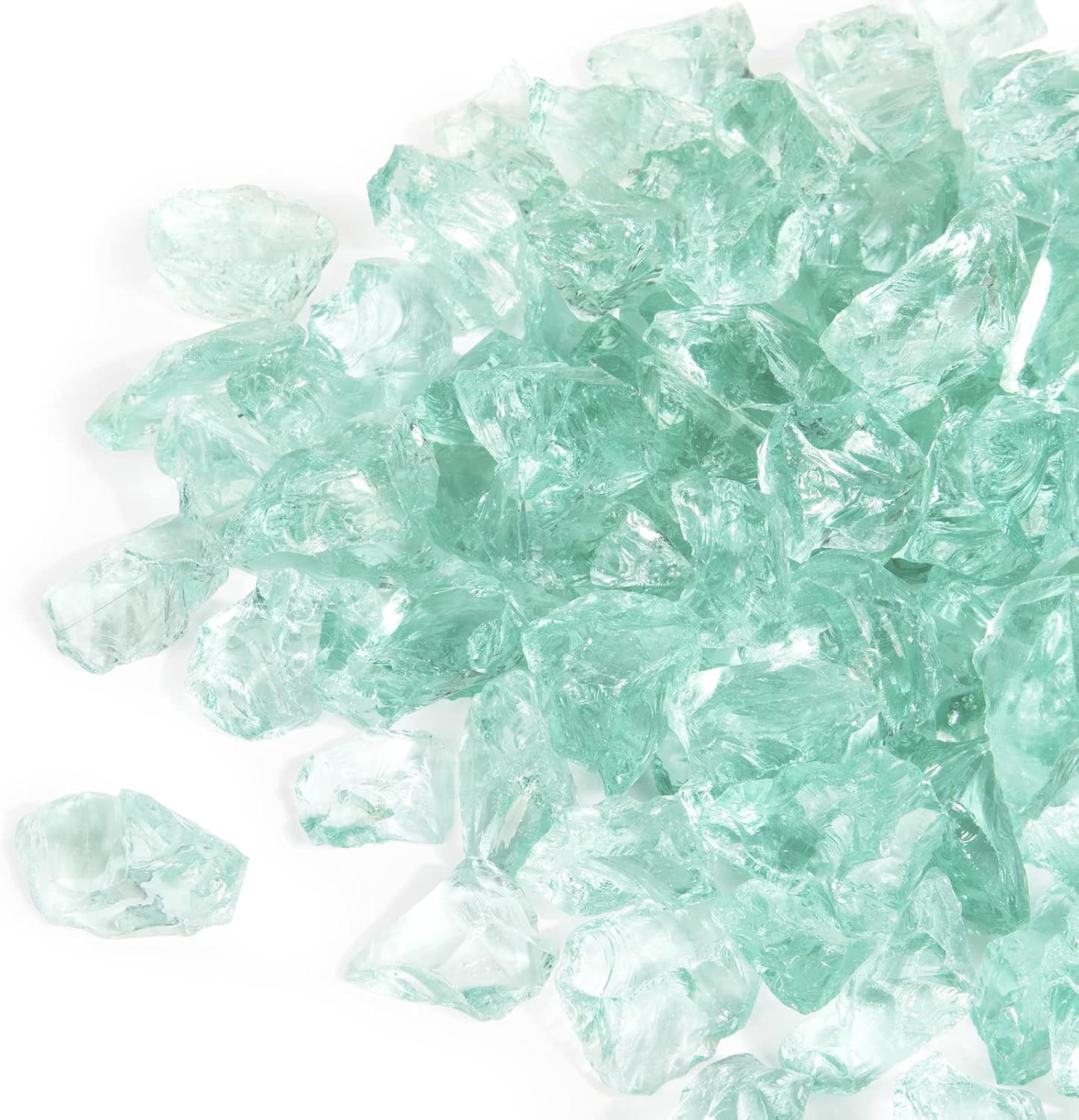 GASPRO 10 lbs Fire Glass for Propane Fire Pit, Aqua Sparkle