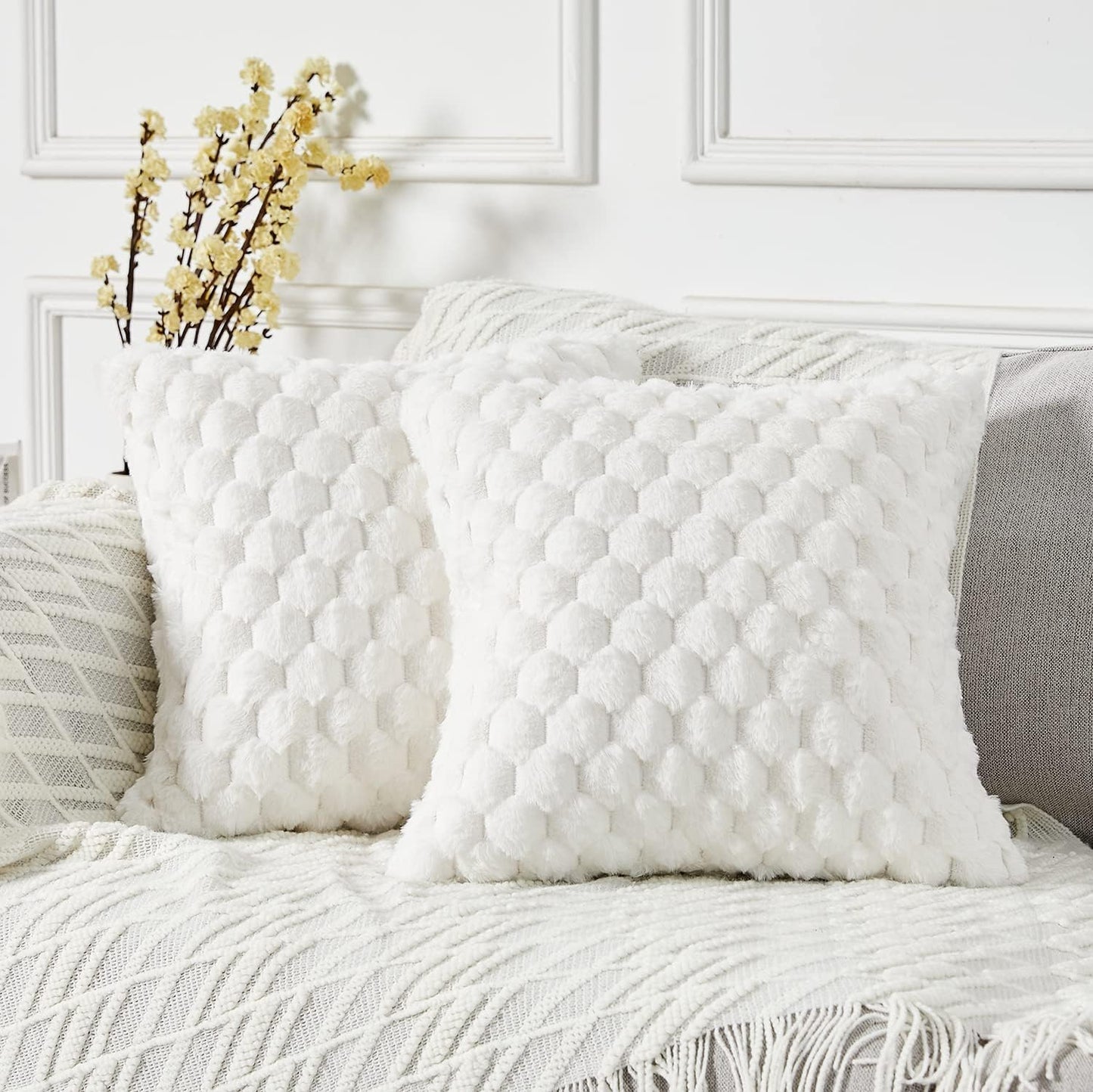 Super Soft Cozy Decorative Throw Pillow Covers Pack of 2