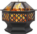 Yaheetech 24in Hex Fire Pit Bowl - Chic Backyard Fire Table