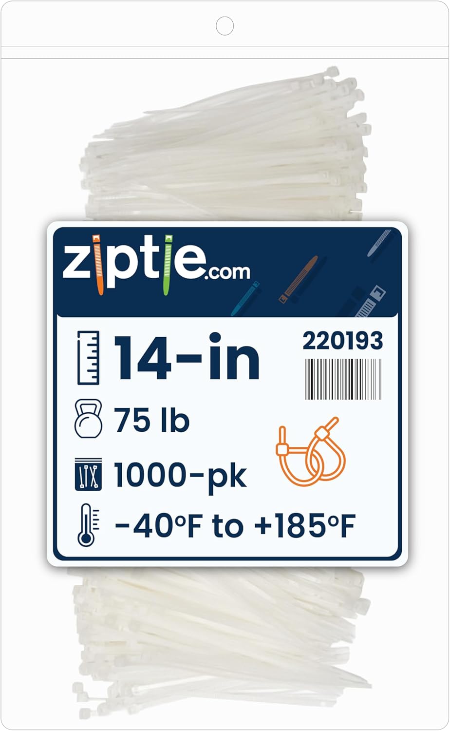 14-Inch Natural Nylon Multi-Purpose Zip Ties for All Needs