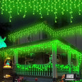 Green Icicle Lights for Outside 66ft 800 LED - Halloween Connectable