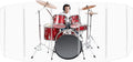 Drum Shield 4ft w/Plastic Hinges - Clear Acrylic Drum Screen for Live