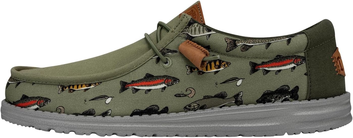 HEYDUDE Mens Wally Fish Lure Slip-On Shoes for Casual Wear