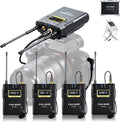 FULAIM WM500 UHF Wireless Lavalier Microphone System - 4 Transmitters