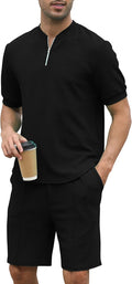 Men's Polyester Spandex Tracksuit 2 Piece Set - Breathable Comfort