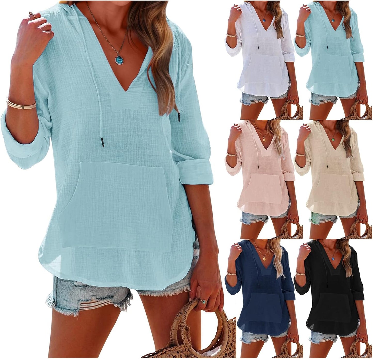 Lightweight Linen Hoodie for Women